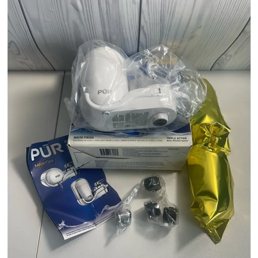 PUR PLUS Maxion Faucet Mount Filter White Finish + 2 Filters 3333B